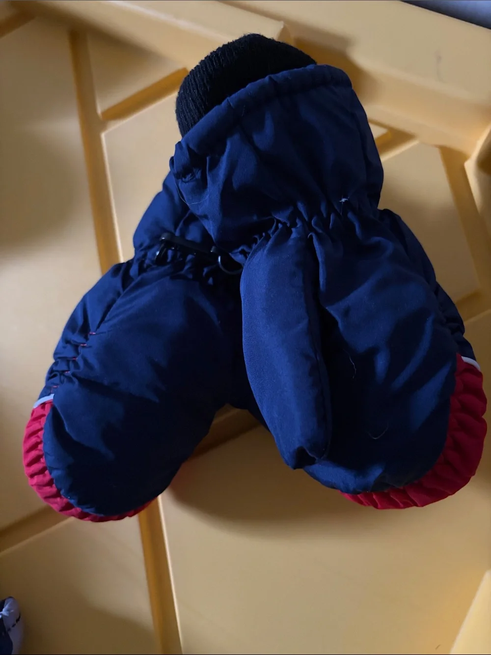 Kids Winter Mittens - Navy and Red